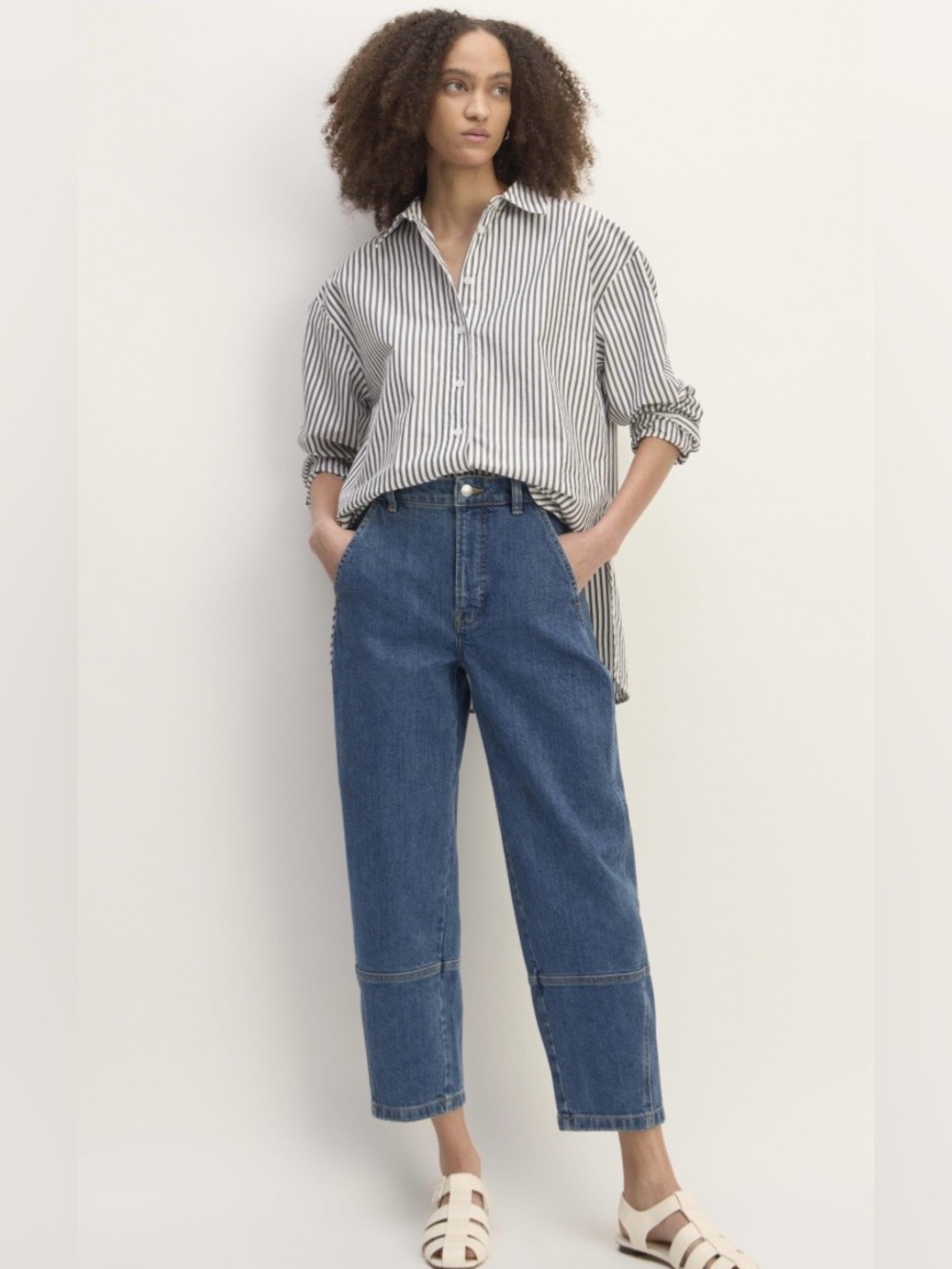 Everlane Utility Barrel Jeans Size 27 High Rise Medium Wash Denim